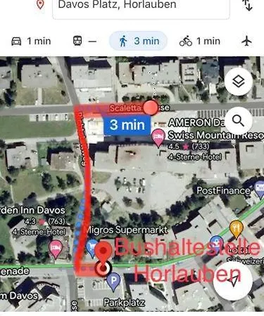 Appartement Wef 2027 Ferienwohnung, 3 Minuten Fussweg Zum Kongresshaus, Geeignet Fuer 2 Personen Davos